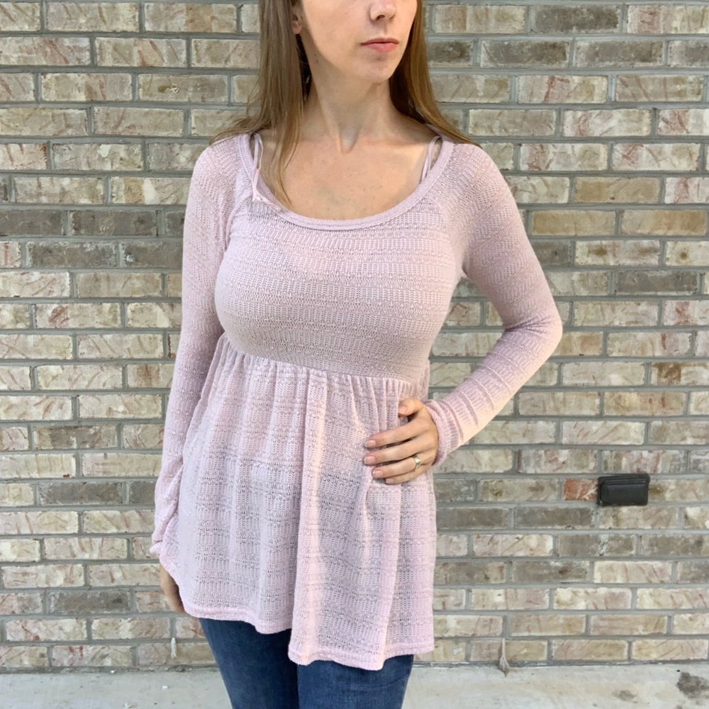 Light Knit Sweater Babydoll Top - American Eagle